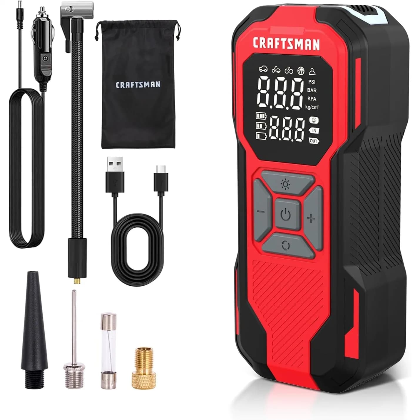 Compressore d'aria portatile senza fili per pneumatici, pompa ad aria alimentata a batteria da 6000 mAh per pneumatici auto con manometro digitale, massimo 150 PSI