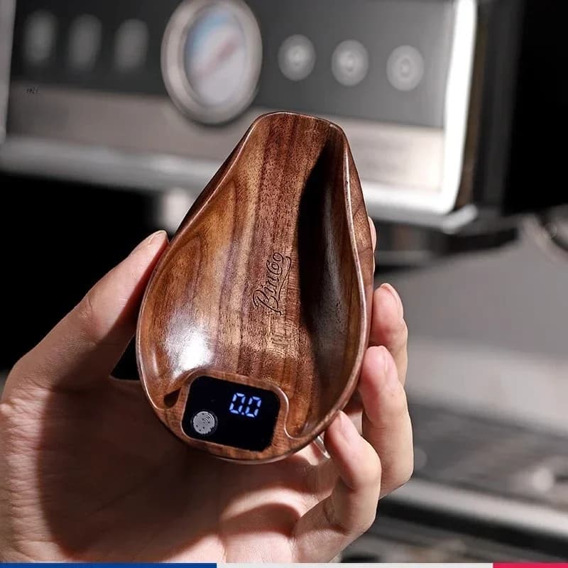 Coffee Electronic Scale Bean Plate Hand Brewed Electronic Weighing Bean Plate Italian Coffee Weighing Display Plate Walnut