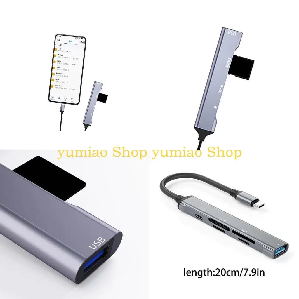 587B Multi Functional USB C to MSM2/USB Card Reader Read Various Memory Cards