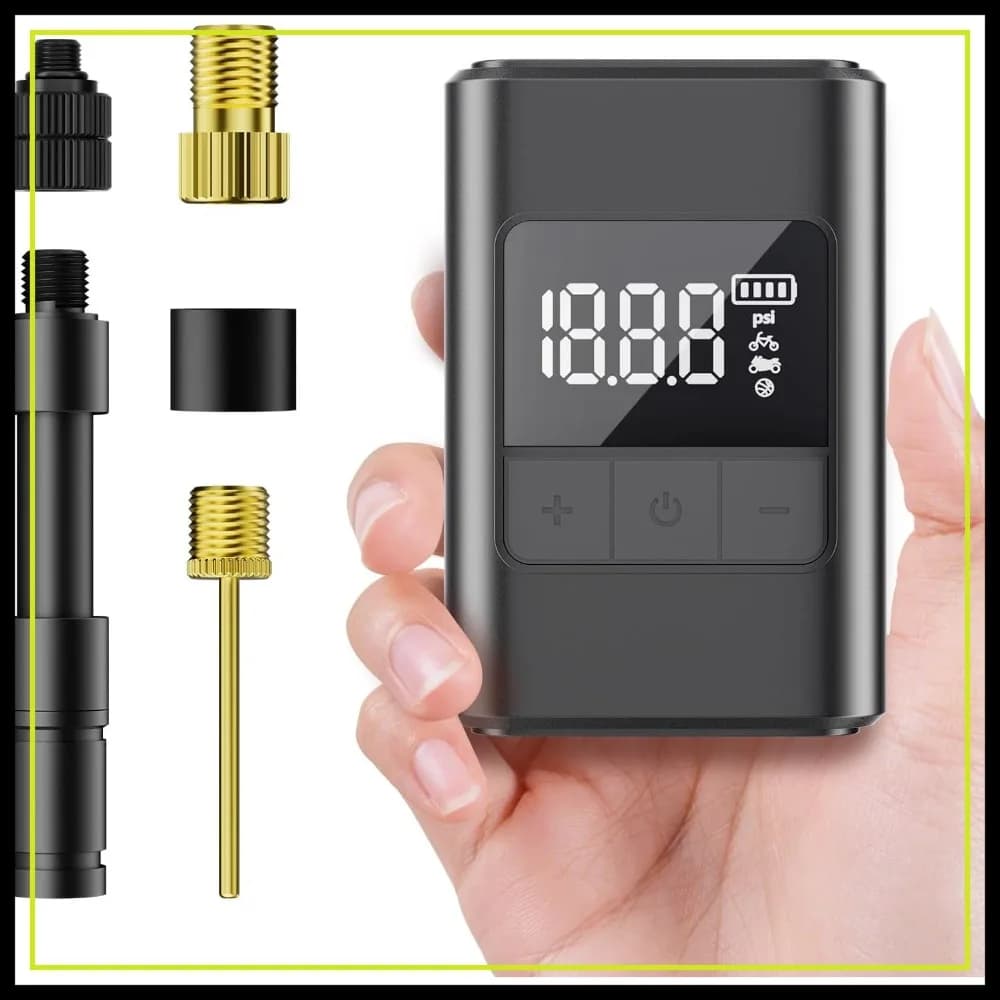 Pompa Elettrica Portatile 160PSI per Pneumatici Bici, Pompa Veloce con Display Digitale, Compressore d'Aria per Mountain Bike, Moto, Palloni