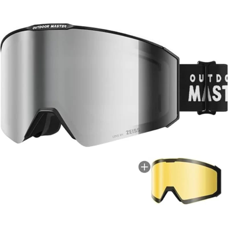 OutdoorMaster Falcon Occhiali da sci Lenti di ZEISS, OTG Occhiali da snowboard Antiappannamento, Lenti magnetiche intercambiabili, Occhiali da neve