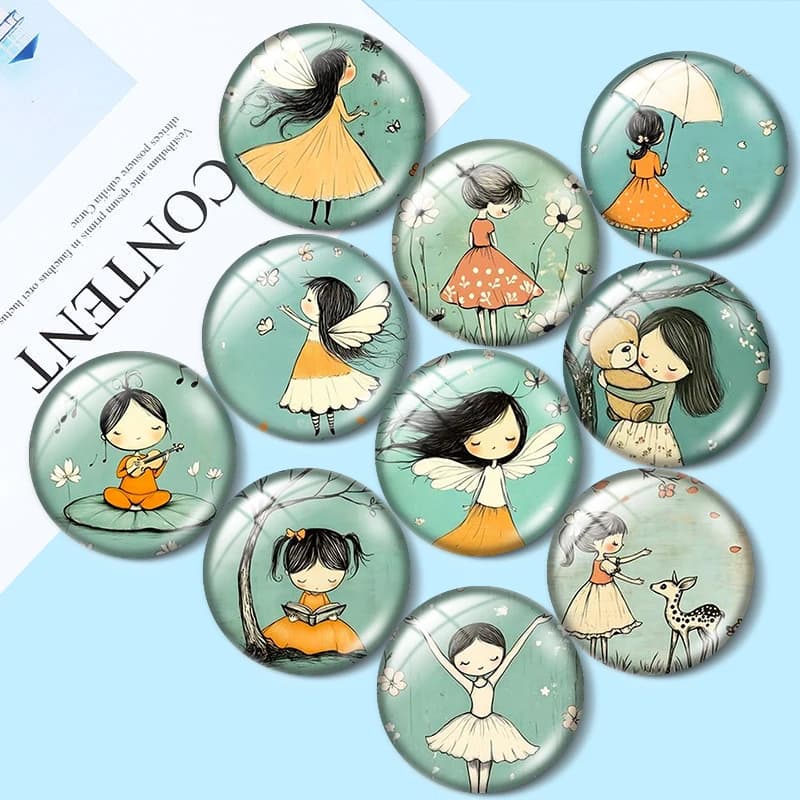 Adorabili e unici cabochon in vetro da 12/18/20/25mm per bracciali, ciondoli, anelli, orecchini e componenti per la creazione di gioielli