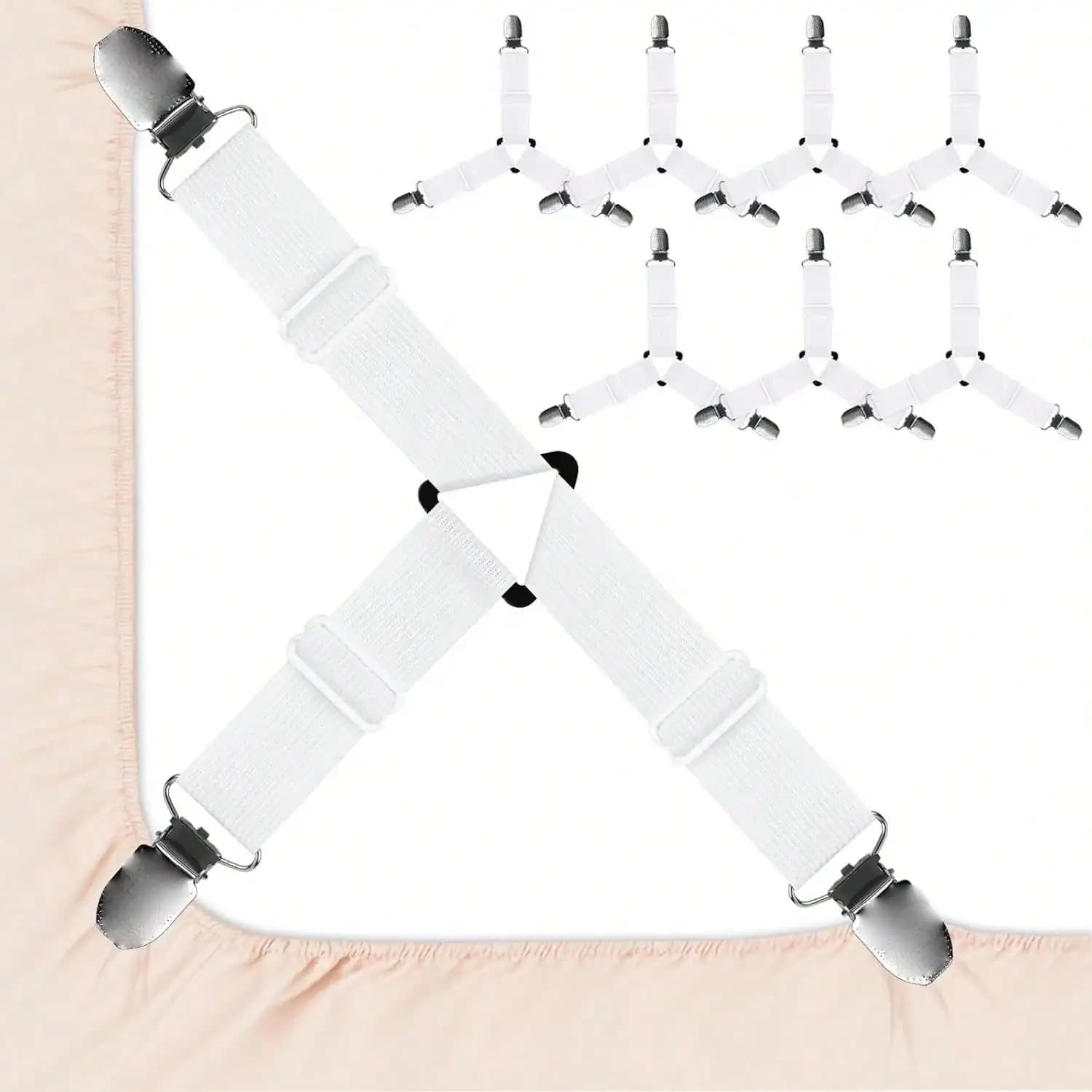 Set of 4 Adjustable Triangle Supports Anti-slip for Sheets with Metal Clip