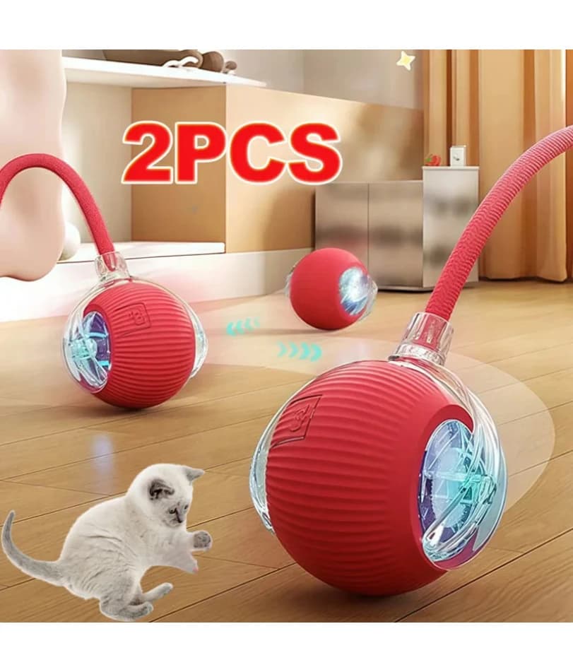 Interactive toys for cats, automatic rotating ball with tail, interactive toy for rechargeable smart pets, smart mouse for cats