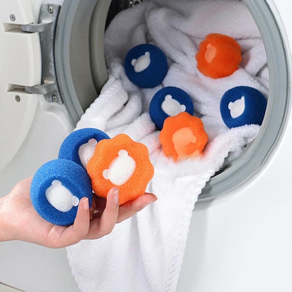 3PCS Reusable Washing Machine Hair Cleaner Catcher Ball Dryer Ball for Clothing Dog Cat Pet Hair Remover