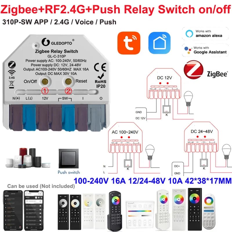 10 GL-C-201/2/3/4/5P/002P/601P 5in1 Controller LED GLEDOPTO DM RGB CCT RGBW RGBCCT Luce di striscia ZigBee3.0 Smart APP Controllo vocale