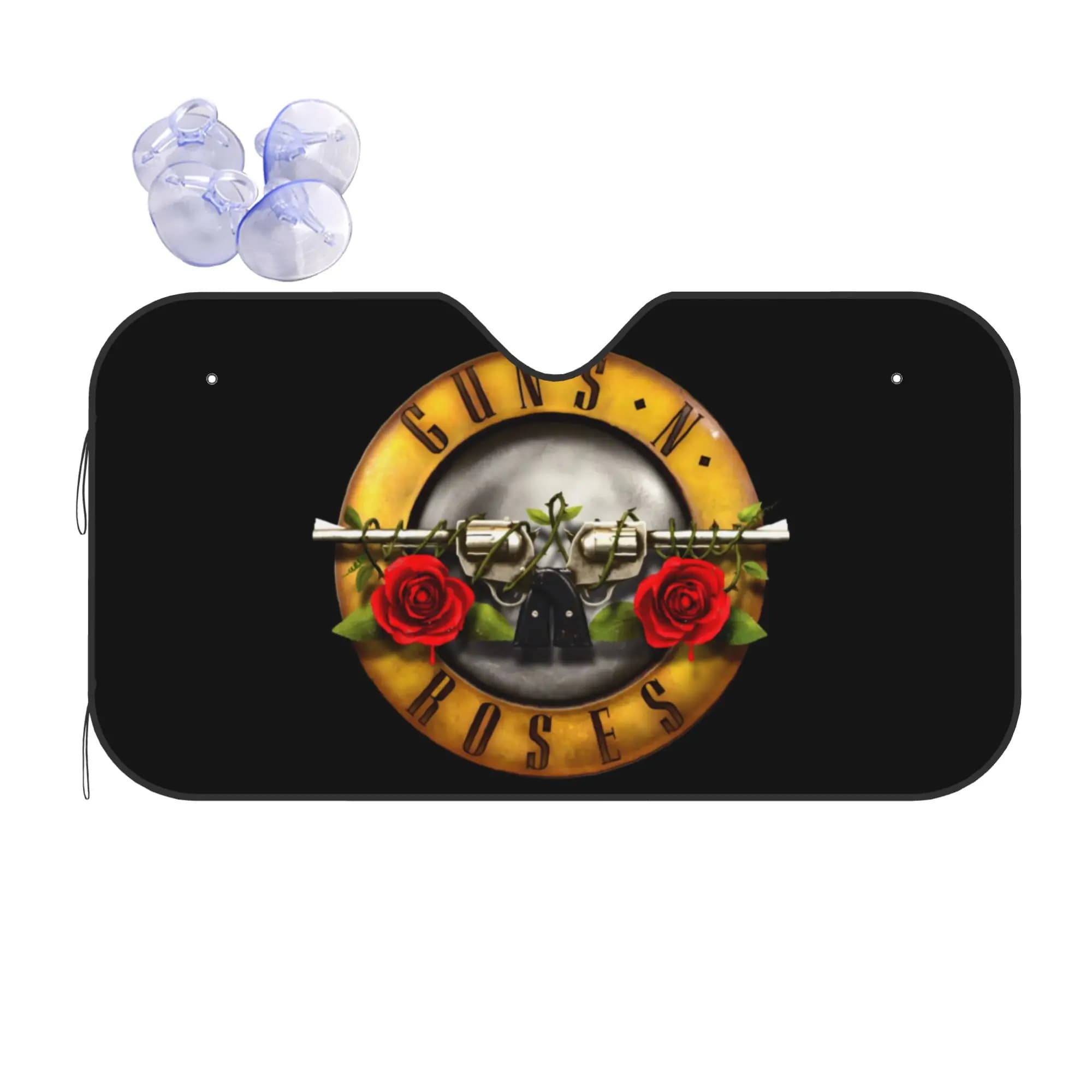 Car Front Windshield Sun Visor Heat Insulation Cover Guns N Rose Logo Heavy Metal Car Sun Shade Covers Car Solar Protection