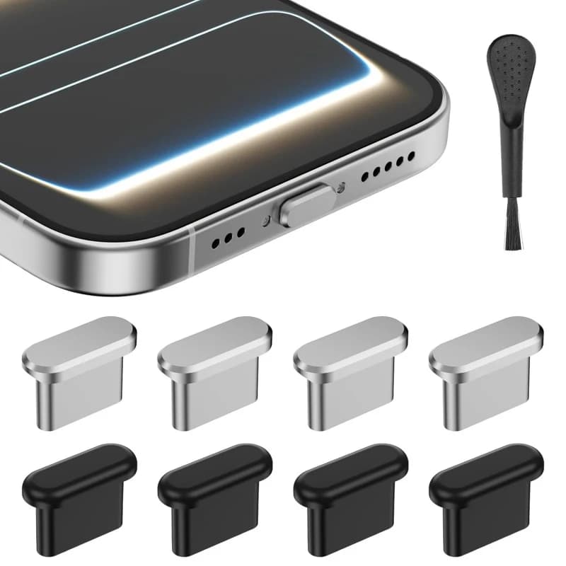 Tappo Antipolvere USB-C in Materiale Misto, Copertura per Porta di Ricarica, Protezione Durevole per Interfaccia Compatibile con iPhone Serie 15 16 17