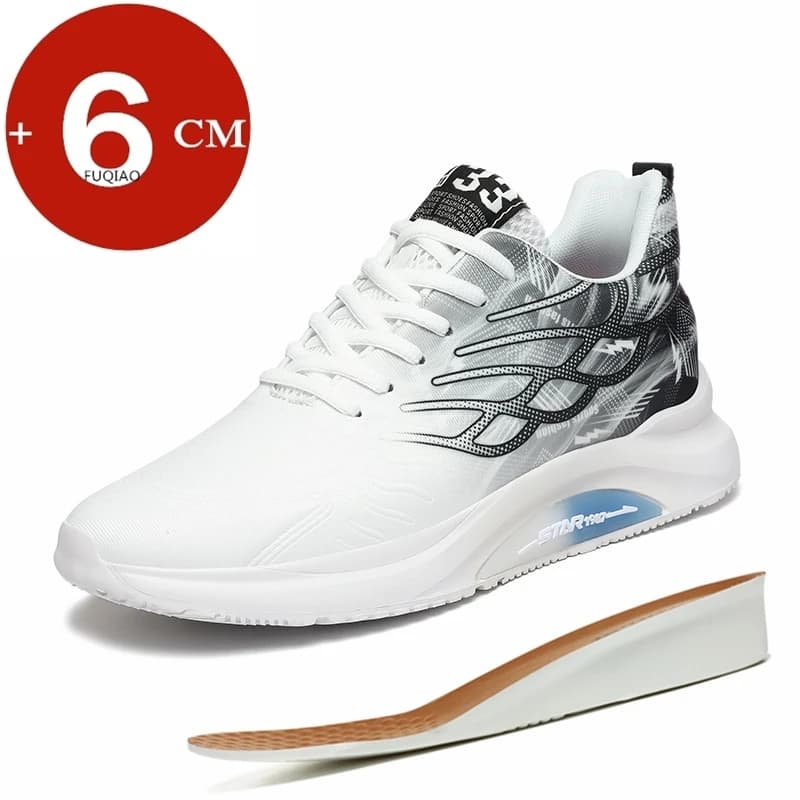 Scarpe da ginnastica da uomo con altezza crescente da 6 cm, leggere e comode, con ascensore, da jogging, sportive, in mesh, traspiranti, per il tempo libero, scarpe da passeggio, ammortizzazione morbida