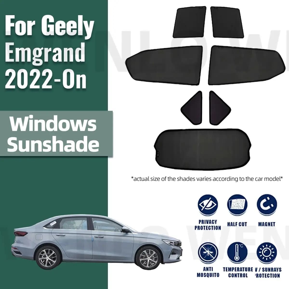 Per Geely Emgrand MK4 2024 2023 2022 Magnetico Auto Parasole Scudo Parabrezza Anteriore Telaio Tenda Lunotto Laterale Posteriore Parasole