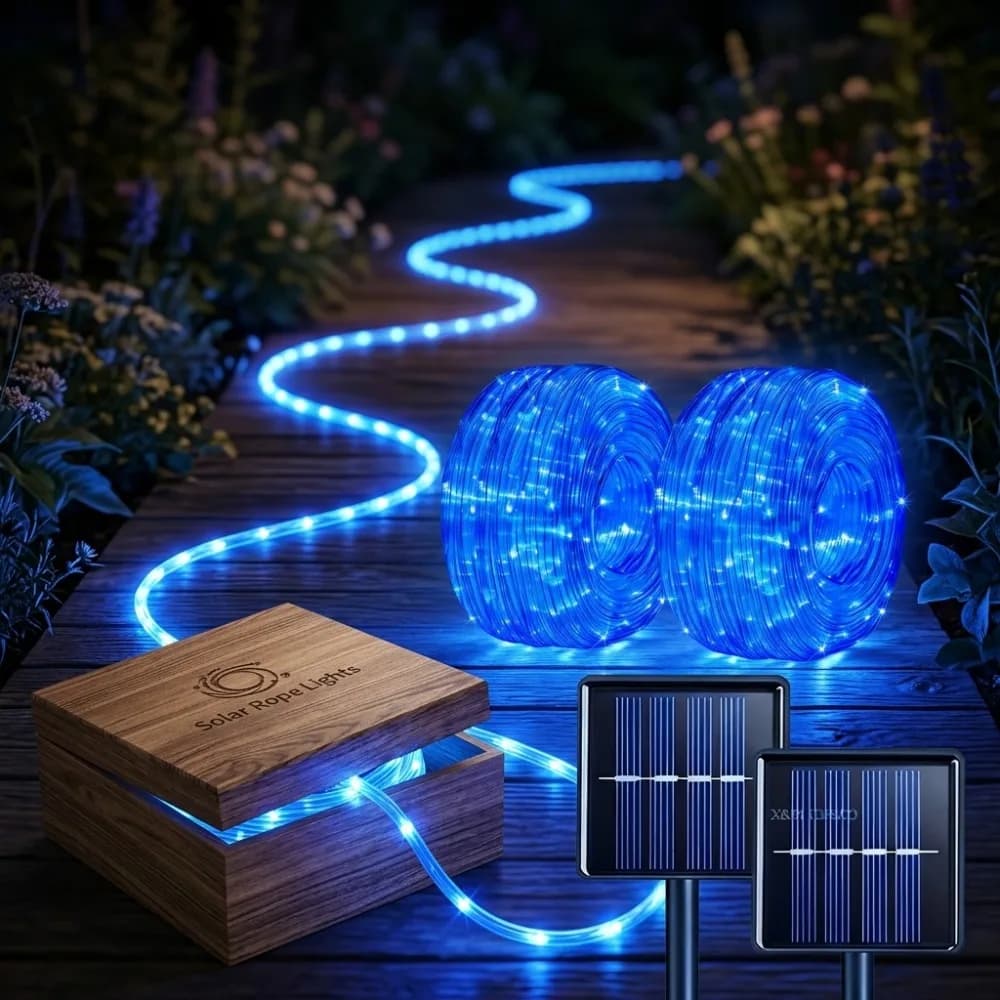 Outdoor Solar LED String Lights, Flexible Fairy Lights for Pool, Fountain, Wedding Decor 105/72/40/23FT, 300/200/100/50Leds