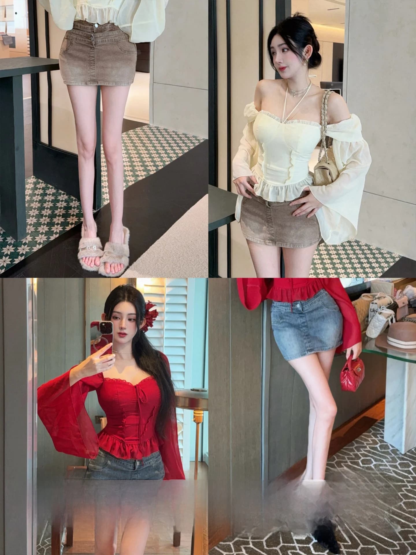 High waist skirt Slim Fit Joykiki for Women, Line A skirt in blend Cotton Ciwalk, Versatile Design and Trendy for Autumn