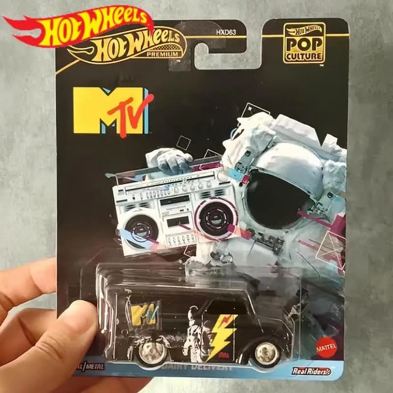 Hot Wheels MTV Pubblicità Camion Pressofuso con Fondo in Ferro Gomma Pneumatico Giocattolo Modello di Auto Pop Culture Serie HXD63 Collector Edition Regali