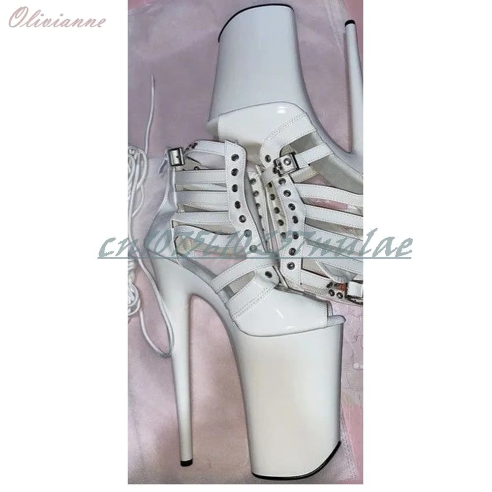 Sandali da ballo con design intrecciato e cut-out, tacco a spillo lucido, plateau, scarpe da donna alla moda per la danza 2026, scarpe da ballo sexy da donna