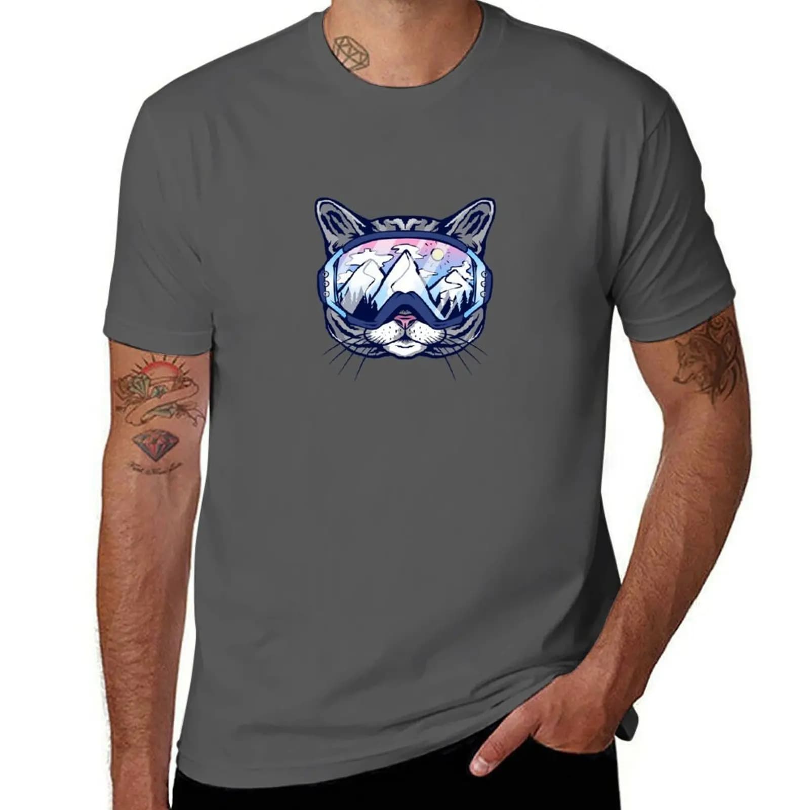 T-shirt da sci Cat Ski Goggles Running Performance a maniche corte