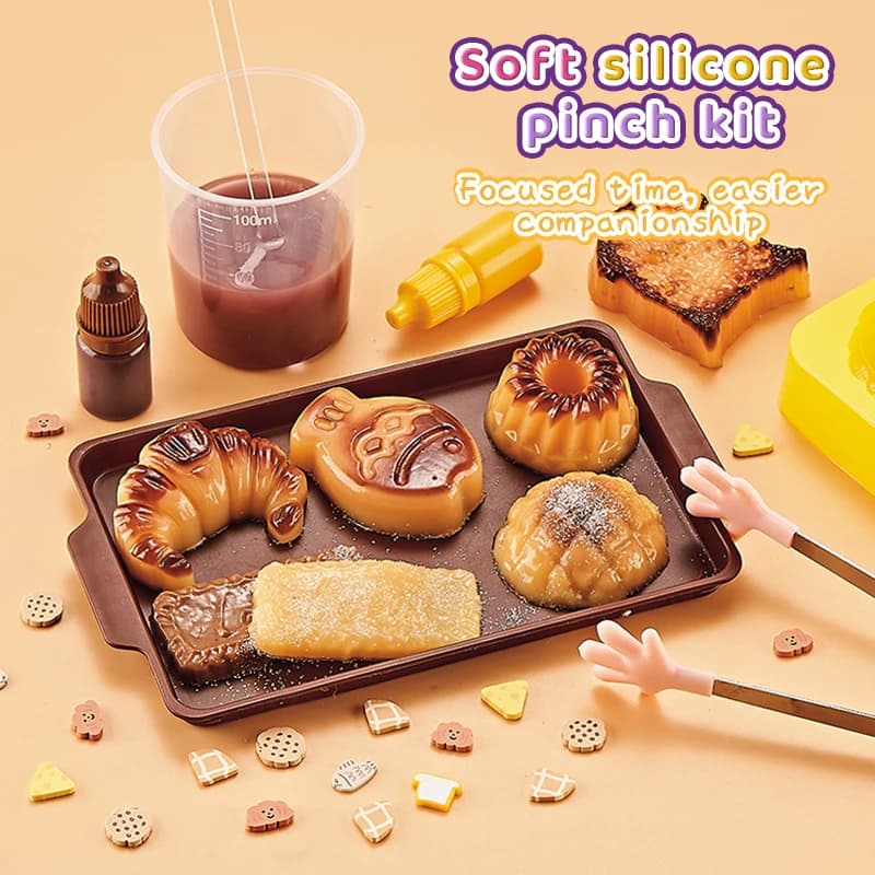 Kit Fai-da-Te per Creare Taba Squeeze, Giocattolo da Cucina per Bambini, Kit Kawaii a Forma di Zampa di Gatto, Regalo per Feste, Cibo Simulato in Miniatura