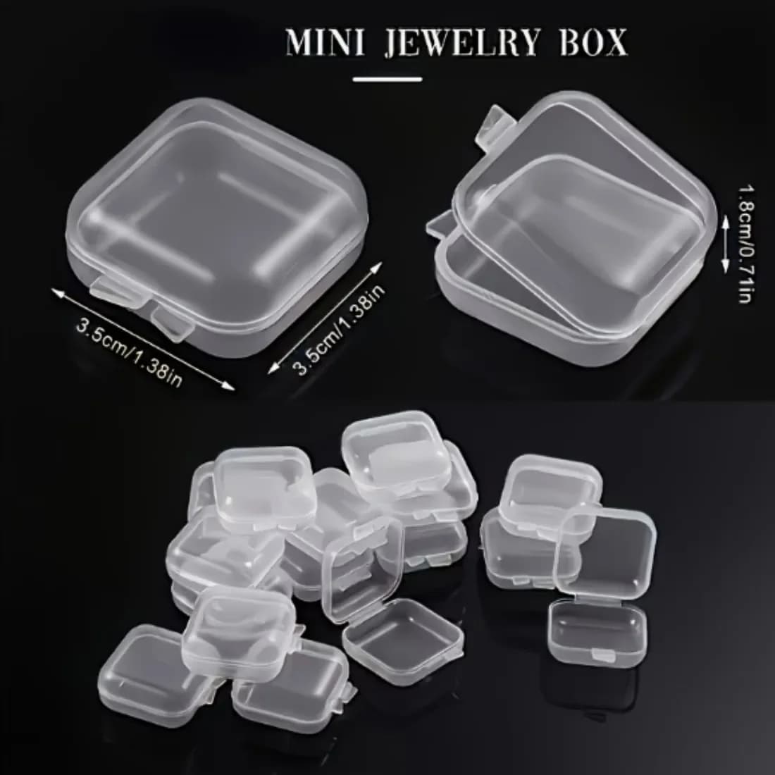 30 mini scatole trasparenti con coperchi, organizer impilabili per gioielli, perline, pillole e artigianato