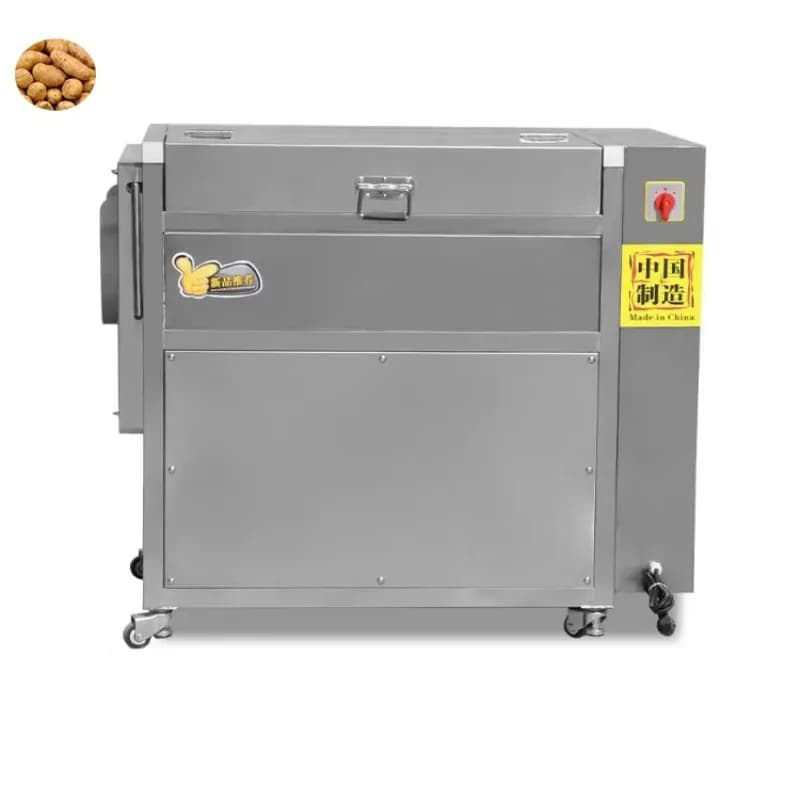 Customized Brush Type Potato Washing Peeling Machine Mobile Root Vegetable Cleaning Equipment For Food Processing