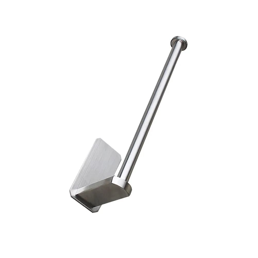 Portarotolo in Acciaio Inox da Parete Salvaspazio, Accessorio per Bagno, per Carta Igienica, Asciugamani e Accappatoi su Piastrelle