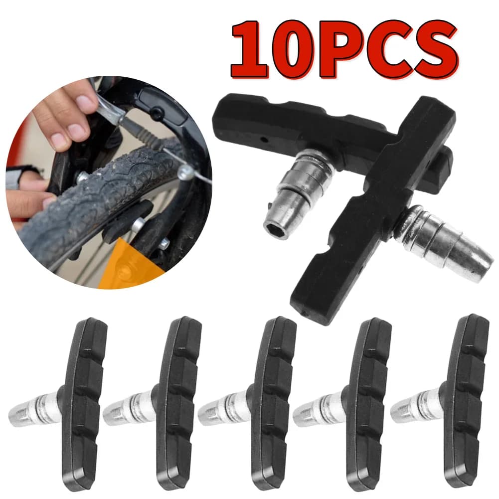 10 Pezzi Pastiglie Freno in Gomma per Bici MTB, Pattini Freno V-brake per Bicicletta da Strada, Accessori per Ciclismo