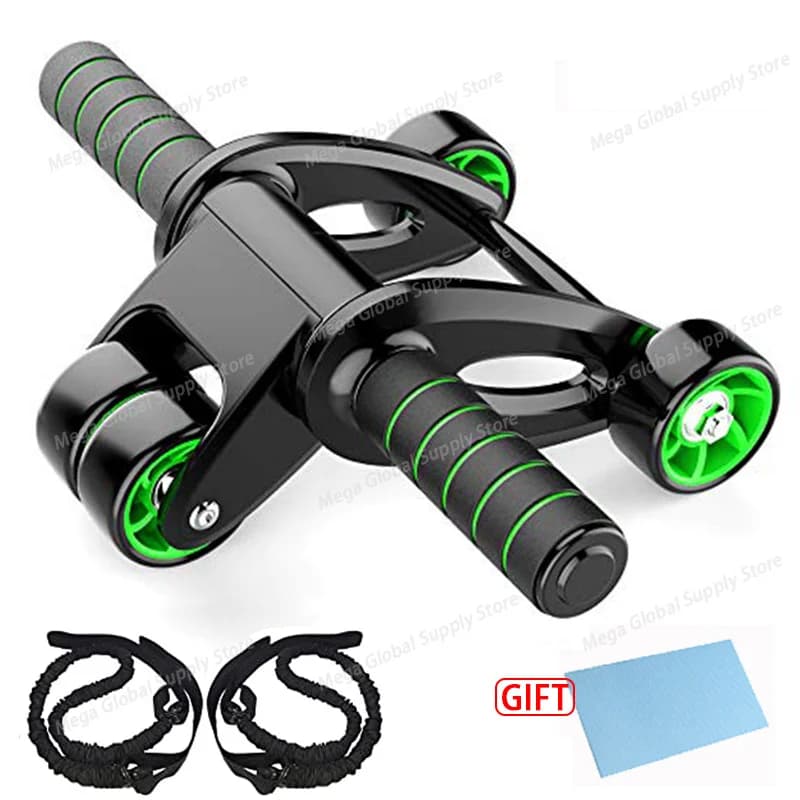Sports Ab Rollers Wheel Exercise Wheel Core Strength Training Abdominal Roller Set Resistance Bands Knee Mat Home Gym Equipment