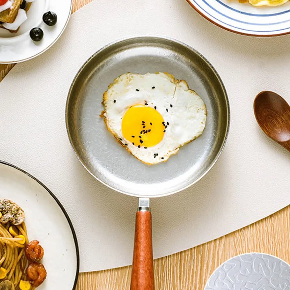 Mini Egg Pan Stainless Steel Korean Style Non-Coated Small Frying Pan for Eggs Butter Warmer Coffee Milk Warmer Kitchen Cookware