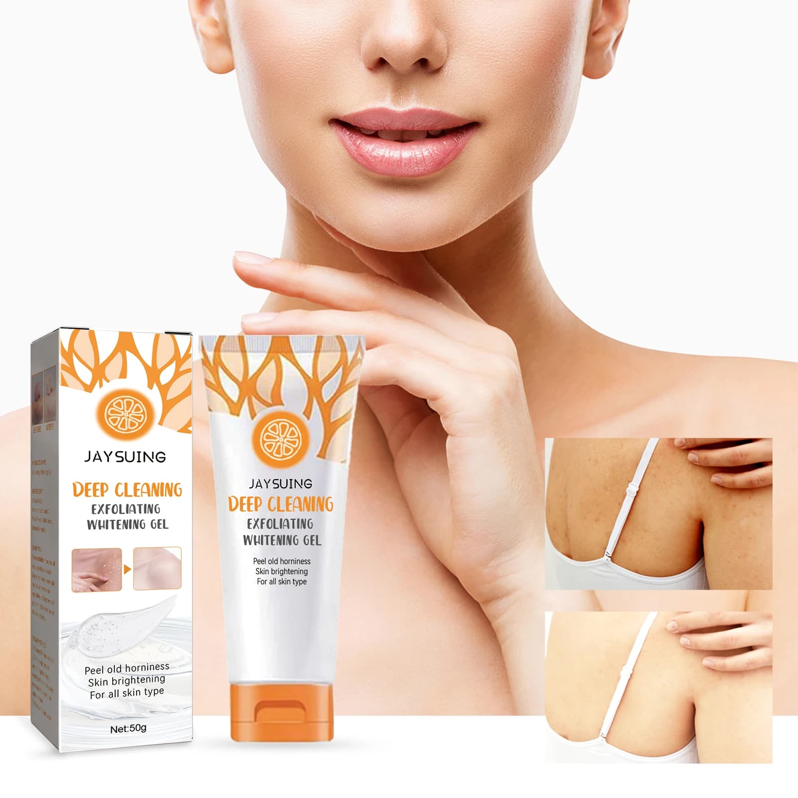 Exfoliating Gel for Body, Whitening and Lighting, Detergent and Hydrating for Skin