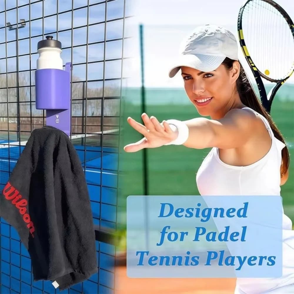 3D Printed Paddle Tennis Towel Rack Multi-functional Durable Water Bottle Holder Portable Towel Storage Holder