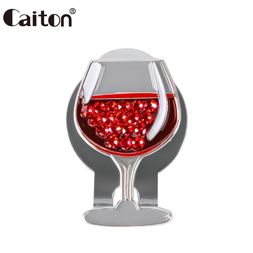 Caiton 1 pezzo di pennarello per palline da golf per bicchiere di vino con clip magnetica per cappello, divertente regalo per donne golfisti, ideale per regali natalizi