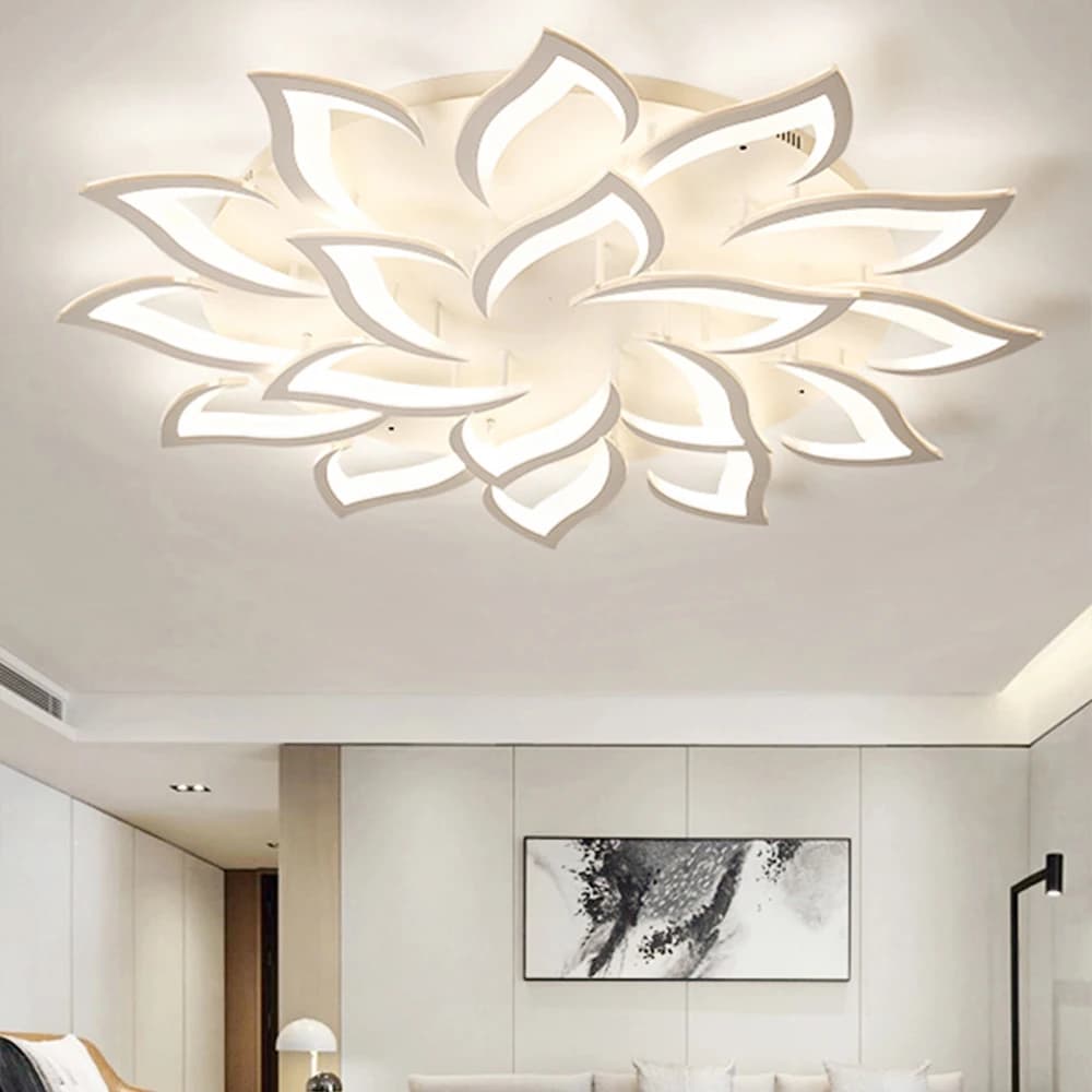 Plafoniera moderna a LED Lampadario di design floreale Dimmerabile Illuminazione domestica Cucina Soggiorno Camera da letto Lampada da soffitto lustro