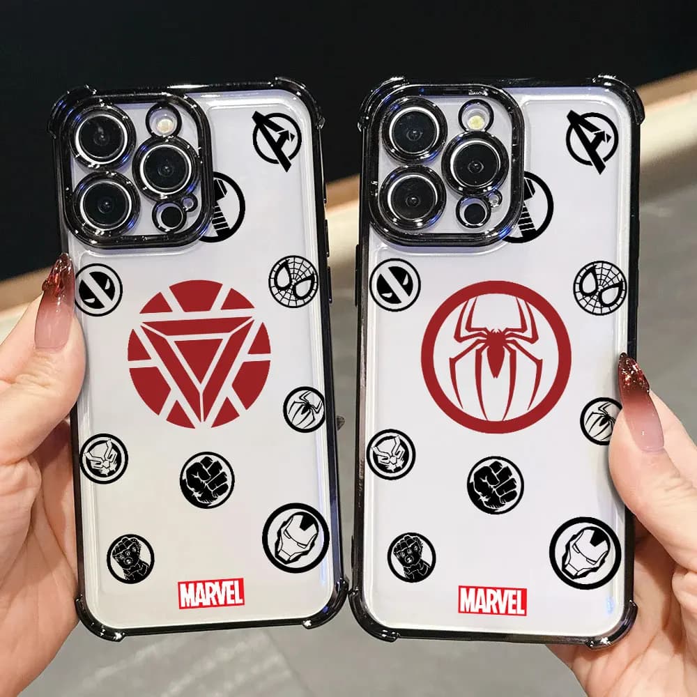 Marvel Logo Avengers for iPhone 17E 17 16 Pro 15 14 13 12 11 Pro Max 17 Air 16 E Plus in Silicone
