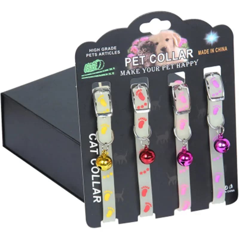 Collari incandescenti per animali domestici con campane Glow at Night cani gatti collana accessori per anelli luminosi per il collo leggeri forniture per cani