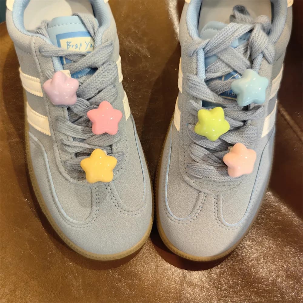 Simpatici ciondoli in osso peloso per scarpe da ginnastica Decorazioni per scarpe con ciondoli per scarpe Autunno Inverno Peluche Stella Lacci per scarpe Accessori per scarpe staccabili
