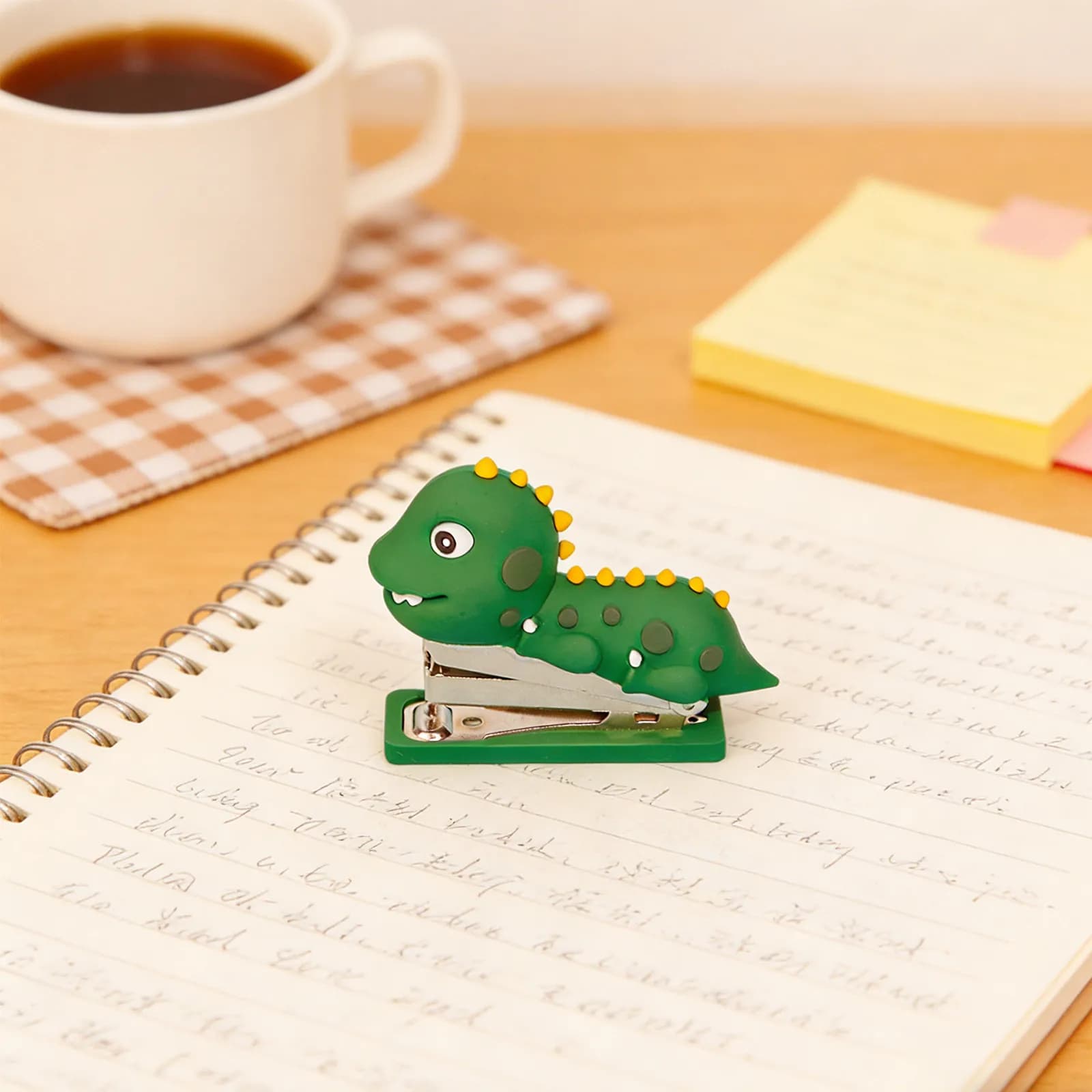 Cucitrice Portatile a Forma di Dinosauro in Silicone, Mini Cucitrice Riutilizzabile per Ufficio, Strumento Decorativo e Carino per Scrivania