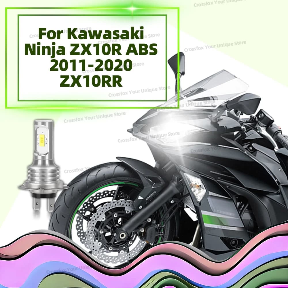 1PC H7 Luce Del Motociclo 45W LED Moto Lampadina Per Kawasaki Ninja ZX10R ABS 2011-2020 ZX10RR
