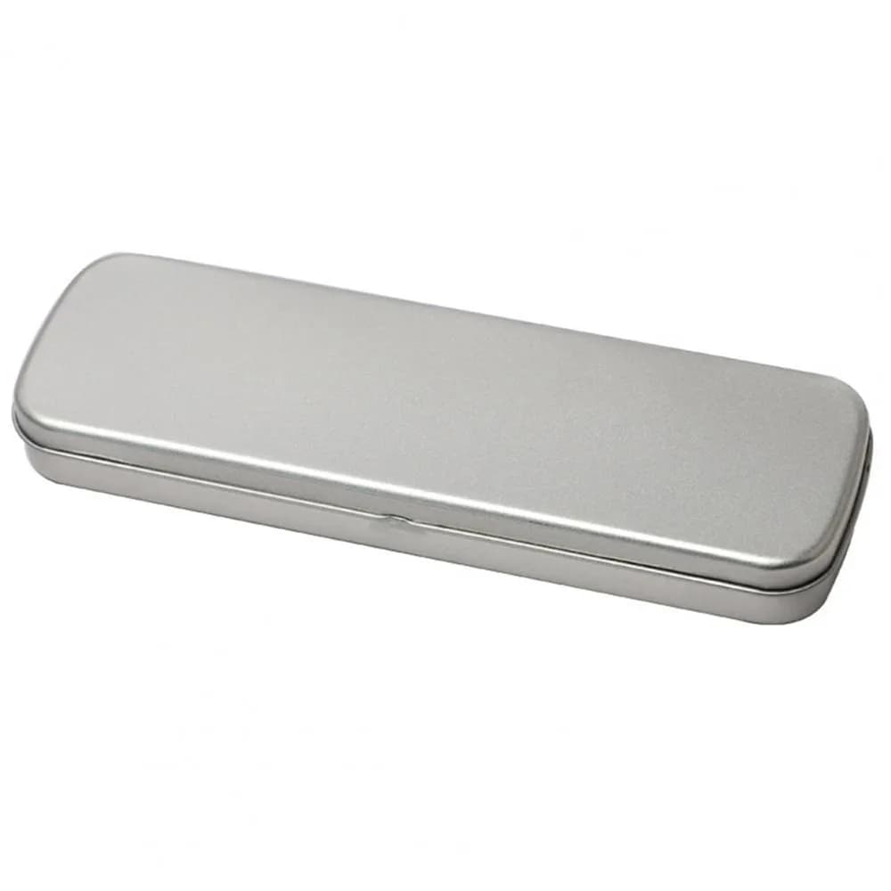 1 pz durevole rettangolare scatola per penne in metallo penna stilografica versatile scatola in banda stagnata spaziosa astuccio