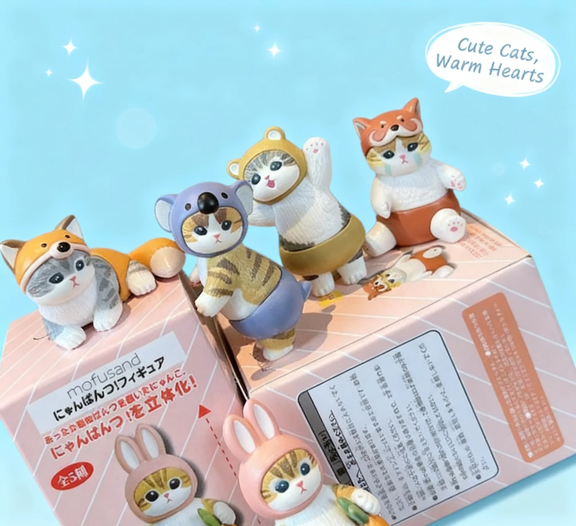 Mofusand Cat Blind Box Cute Panda Rabbit Cos Animal Action Figure Decorative Christmas Ornament Toy Gift