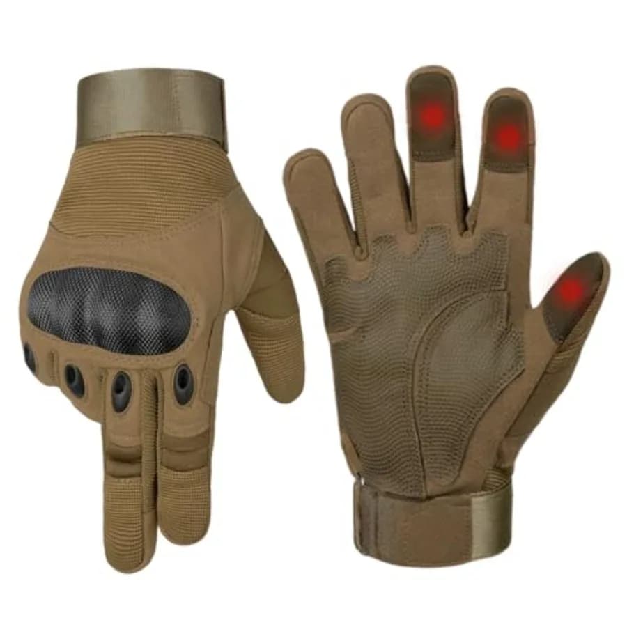 Utility Gloves for Men, Motorcycle Glove with Touchscreen Palm Pad Breathable Lightweight for Riding Cycling Sports