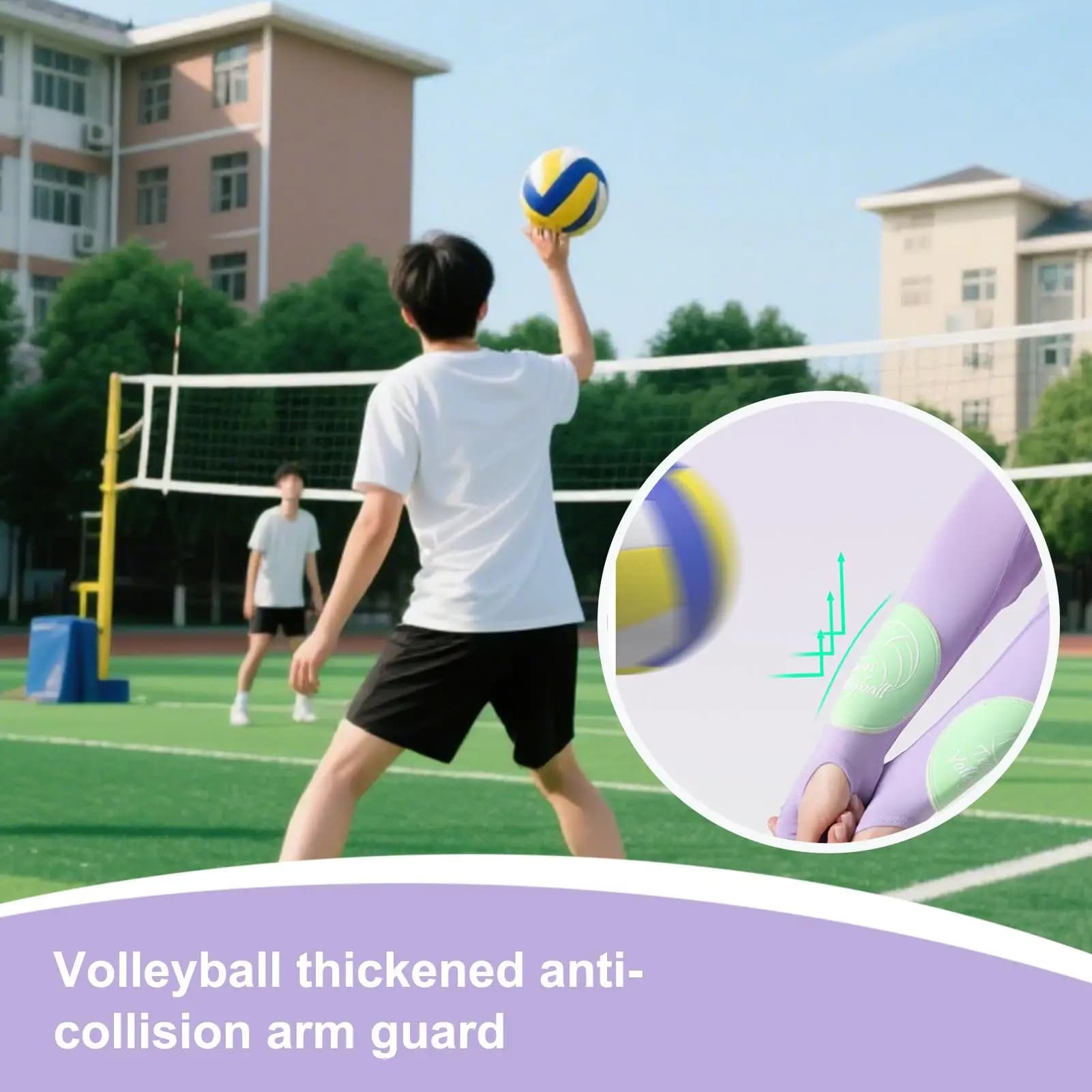 Volleyball sleeves for teenage girls 2 pieces passing sleeves for armor elbows with protections and hole for thumb for gym