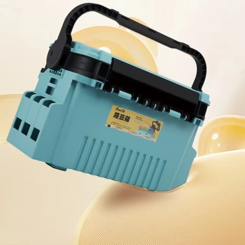 Scatola da Pesca Multifunzionale, Contenitore per Esche e Attrezzatura Resistente, Sedile Refrigerante Portatile per Pescatori, Compatto e Pieghevole