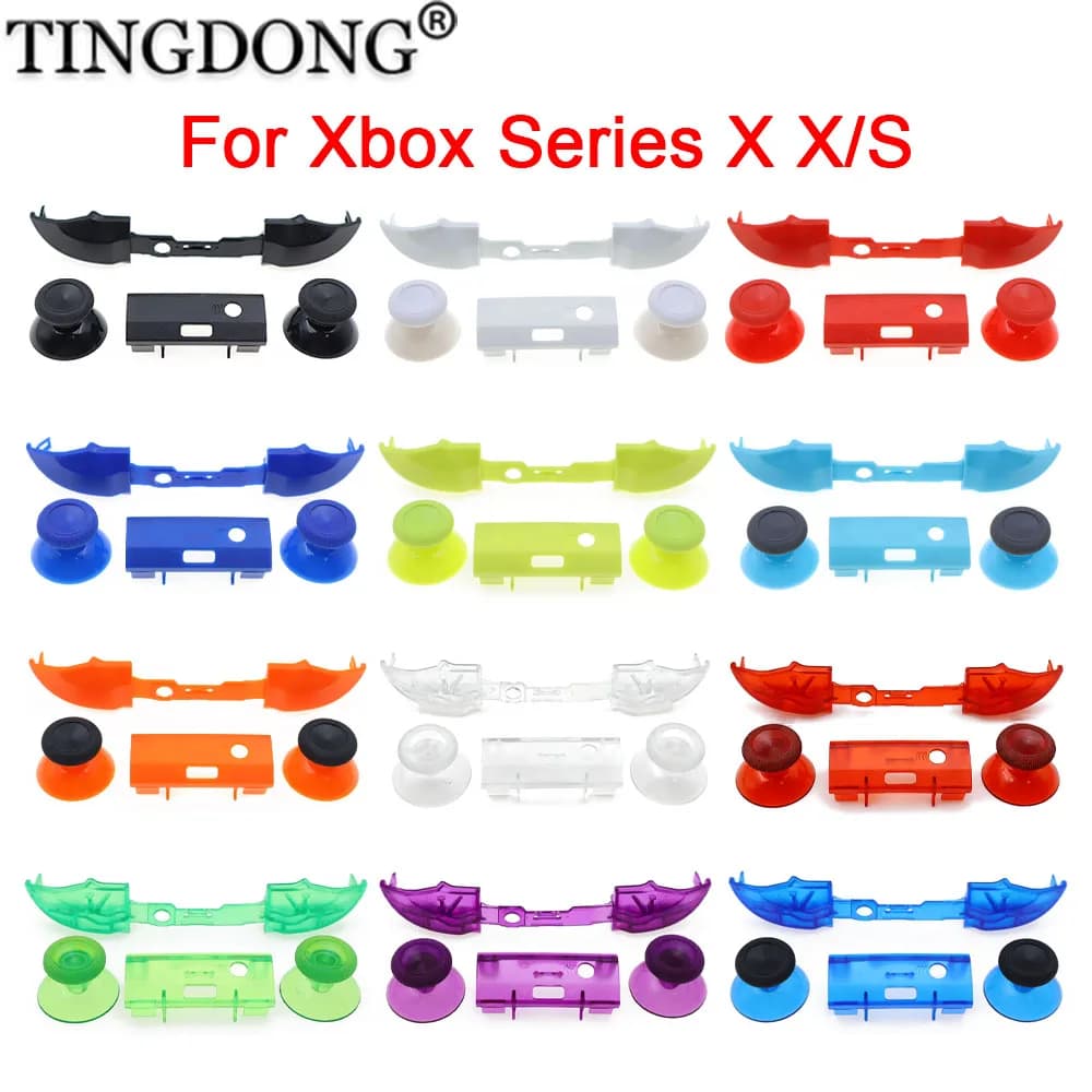 For XBox Series X S Controller Mod Kit - Bumper Button Middle Bar Holder Joystick Cap Replacement Repair Parts