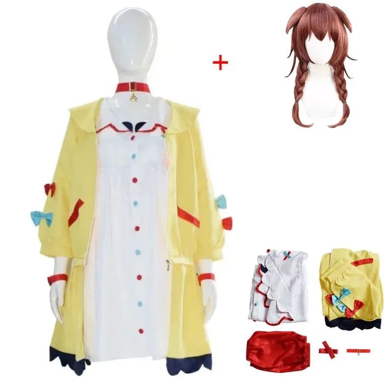 VTuber Inugami Korone Costume Cosplay Parrucca Coda Donna Carino Uniforme Accessori Halloween Carnevale Festa Outfitsa;8'g,4.e;9'o;7p