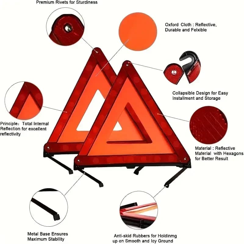 1 pcs tripod for folding car triangular warning reflective signal road stop warning emergency car safety accessories for truck