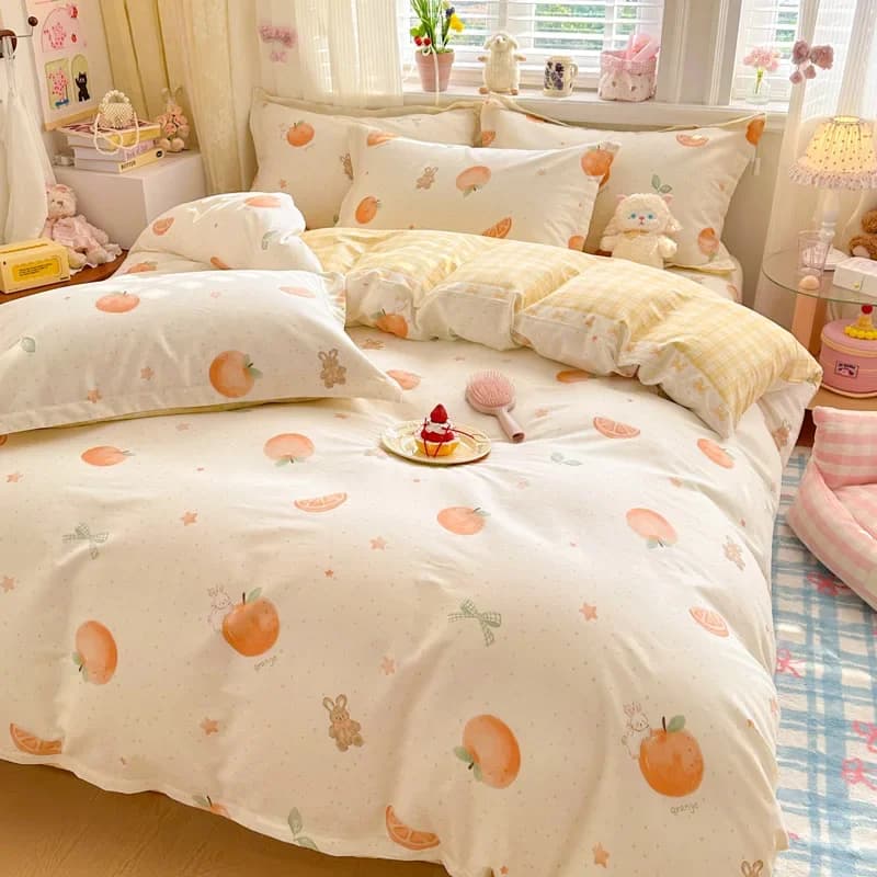 100% Cotton Skin-friendly Breathable Duvet Cover Soft Comfortable Printed Quilt Covers Cozy Durable Single Double Blanket Cover