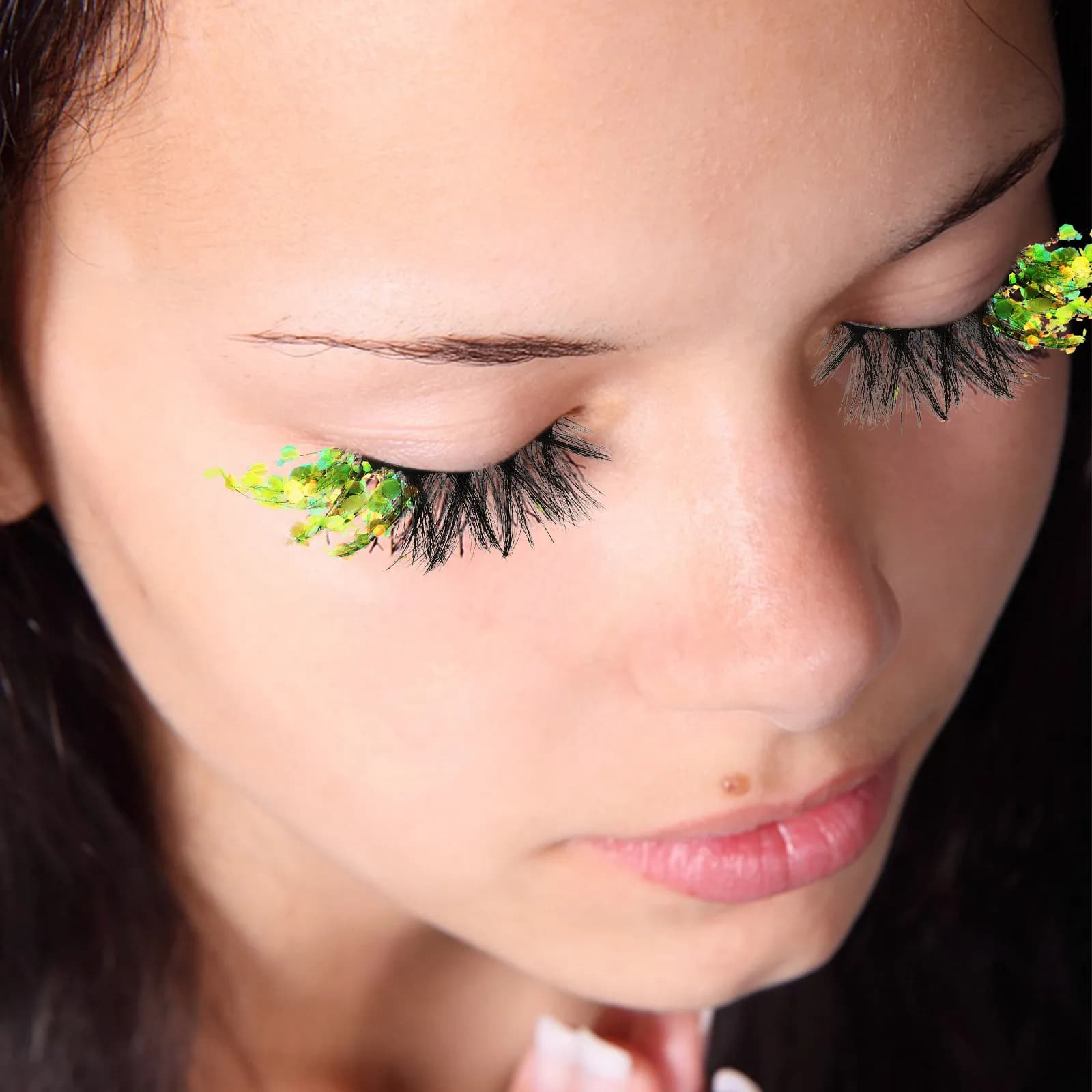 2 pezzi di ciglia finte luminose con glitter, ciglia a striscia per donne, ciglia naturali effetto wispy colorate per trucco, extension ciglia incurvate