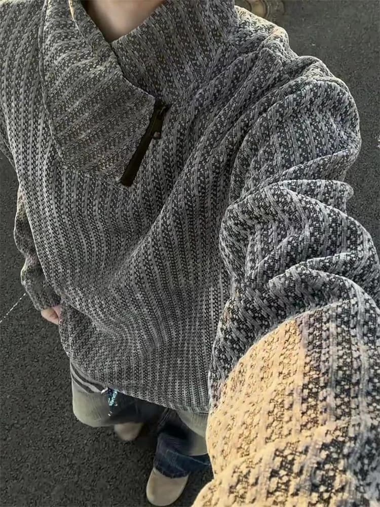 Felpa con cappuccio da uomo in stile americano, invernale, alla moda, con motivo Fibone, a maniche lunghe, foderata in pile, con cerniera intera e collo alto, calda, come capo base