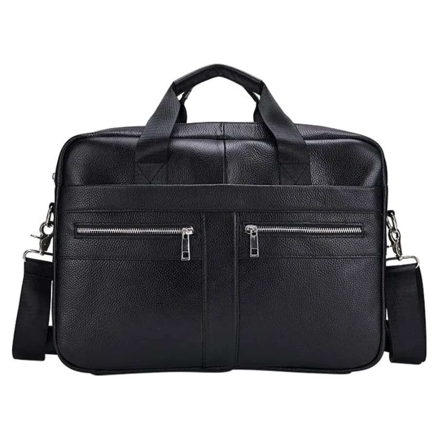 【Nuovo arrivo】Classica valigetta in pelle nera, borsa messenger multi-tasca per laptop da uomo, ideale per ufficio e viaggi d'affari
