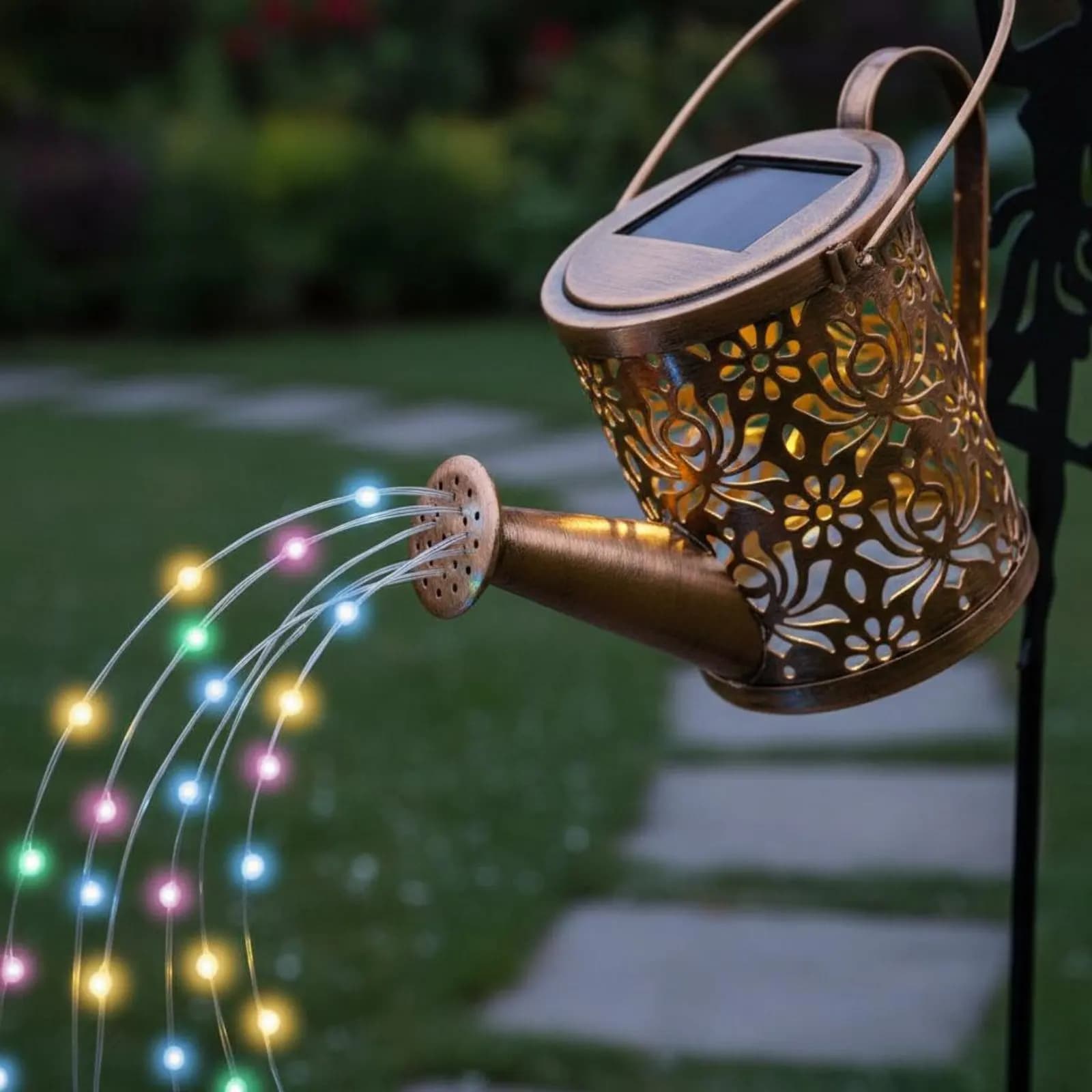 Solar Fairy Watering Can Light Decorative Projection Fairy Watering Can Light Yard Decoration Gift Outdoor Lighting for Patio