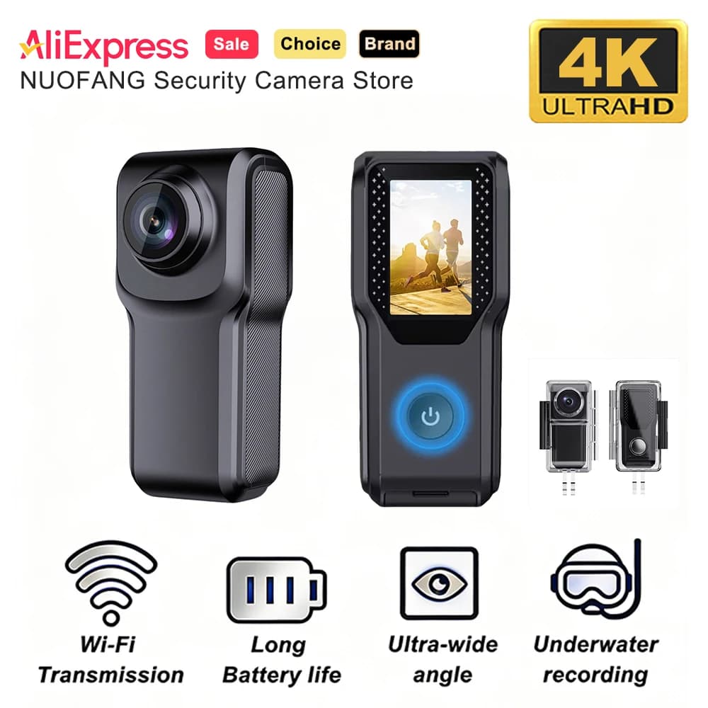 Mini Action Cam 4K Anti-Shake WiFi - Videocamera Impermeabile Ricaricabile per Immersioni e Ciclismo