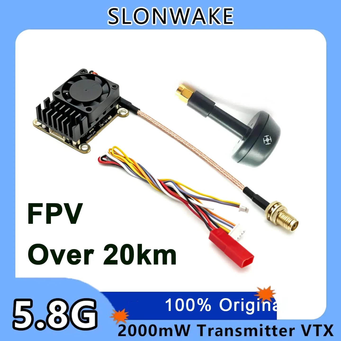 New upgrade 5.8Ghz 2W adjustable FPV VTX Wireless Image Video Transmitter Support OSD use for FPV Long Range Fixed Wing Drone